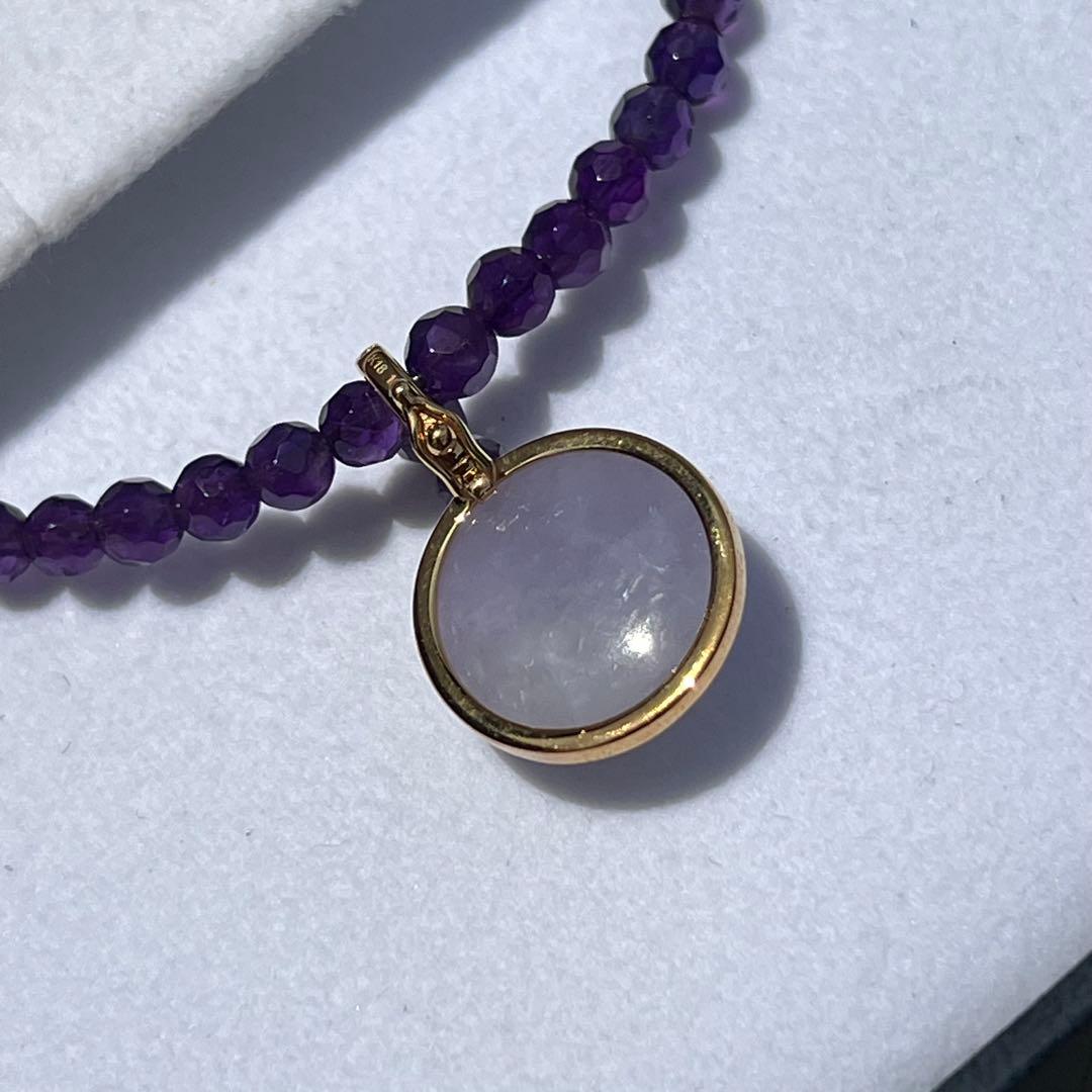 希少品✨極美品！ SOGO ペンダント ネックレス K18 翡翠 アメジスト 画像4
