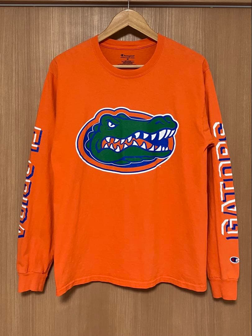 希少 美品 Champion FLORIDA GATORS ロンT ワンポイント 画像3
