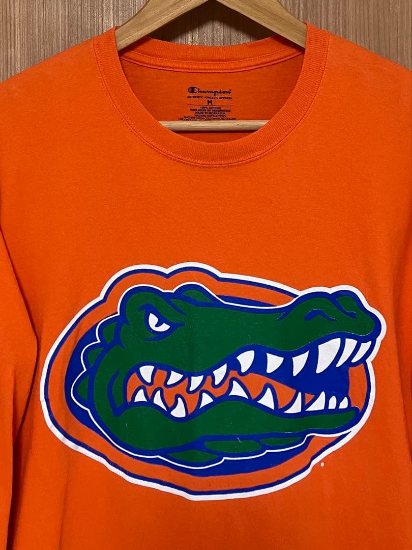希少 美品 Champion FLORIDA GATORS ロンT ワンポイント 画像4