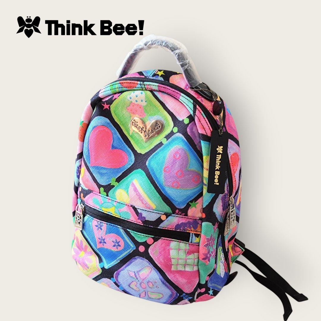 【未使用】Think Bee! リュック ハート 総柄 リュックサック