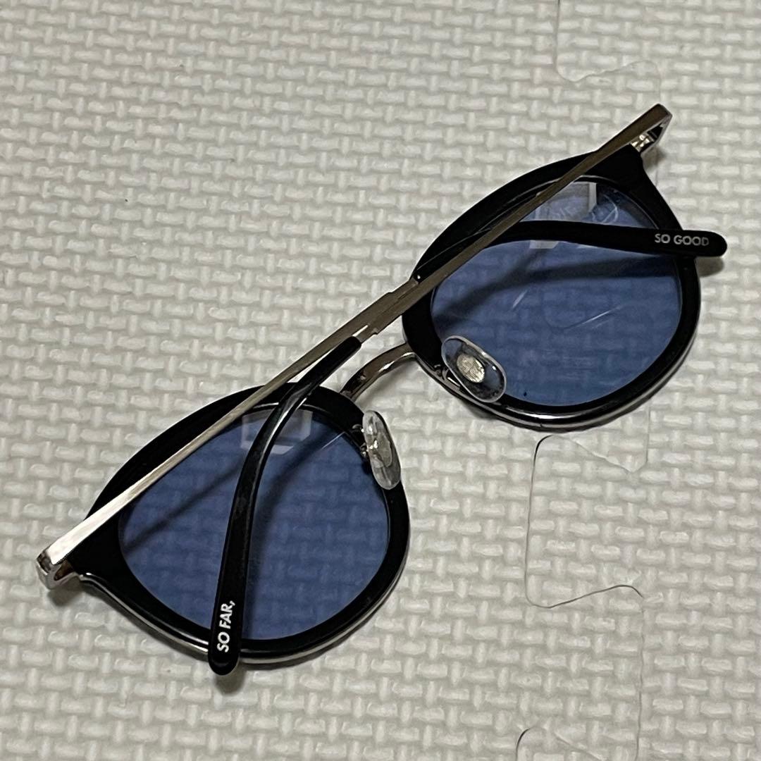 良品 Chari&Co ライトブルーレンズ ラウンド型 サングラス カラーレンズ 画像4