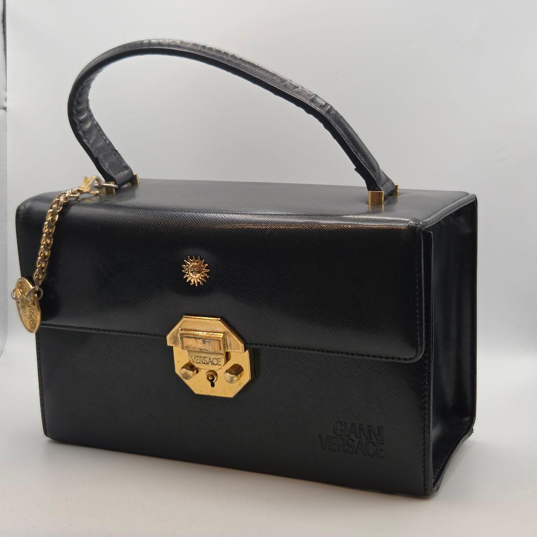 【希少・美品】GIANNI VERSACE バニティバッグ サンバースト 黒