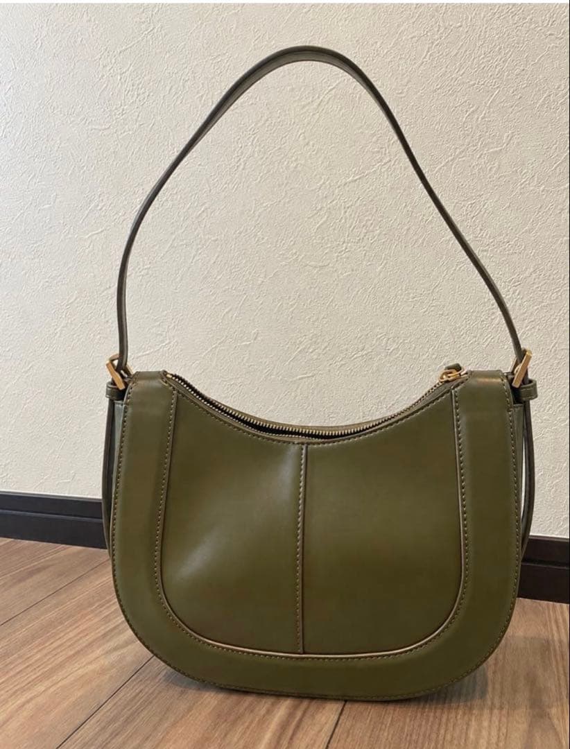 極美品 Mila Owen ミラオーウェン ホーボーバッグ カーキ 肩掛け