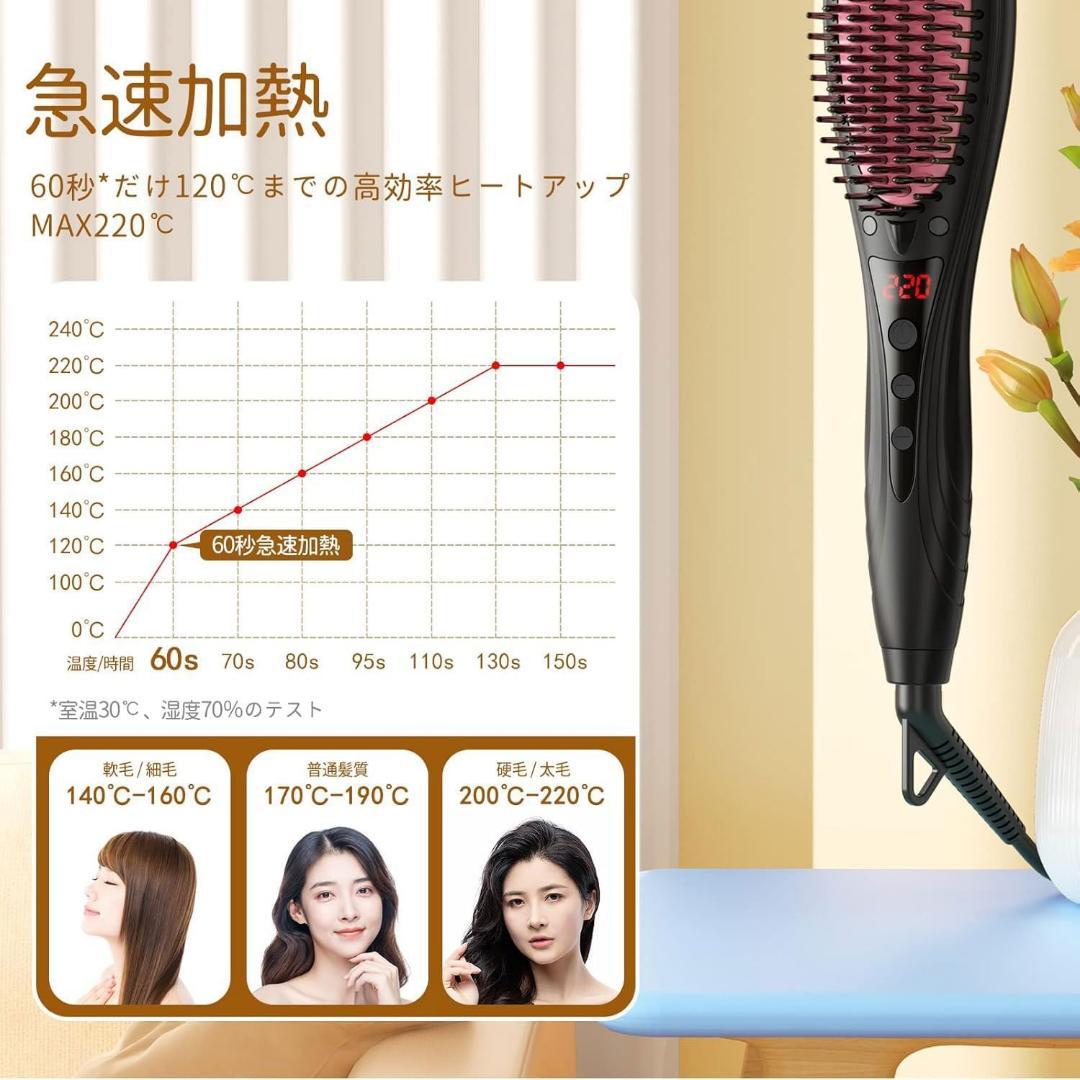 POLENTAT ストレートブラシ ブラシ型ヘアアイロン 億級 画像4