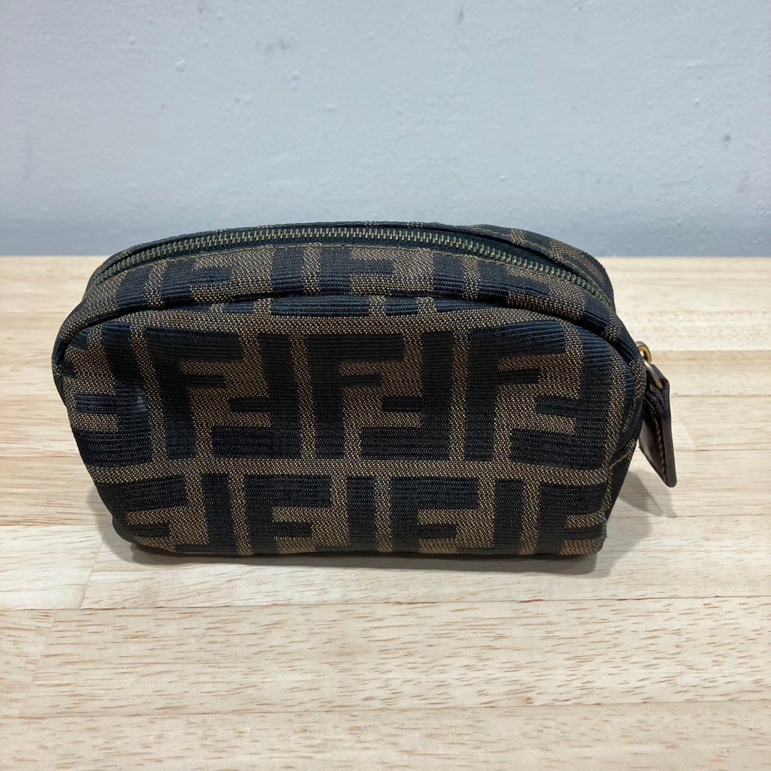 ＋FENDI ズッカ柄 ポーチ ブラウン系 フェンディ 化粧ポーチ ヴィンテージ 画像3