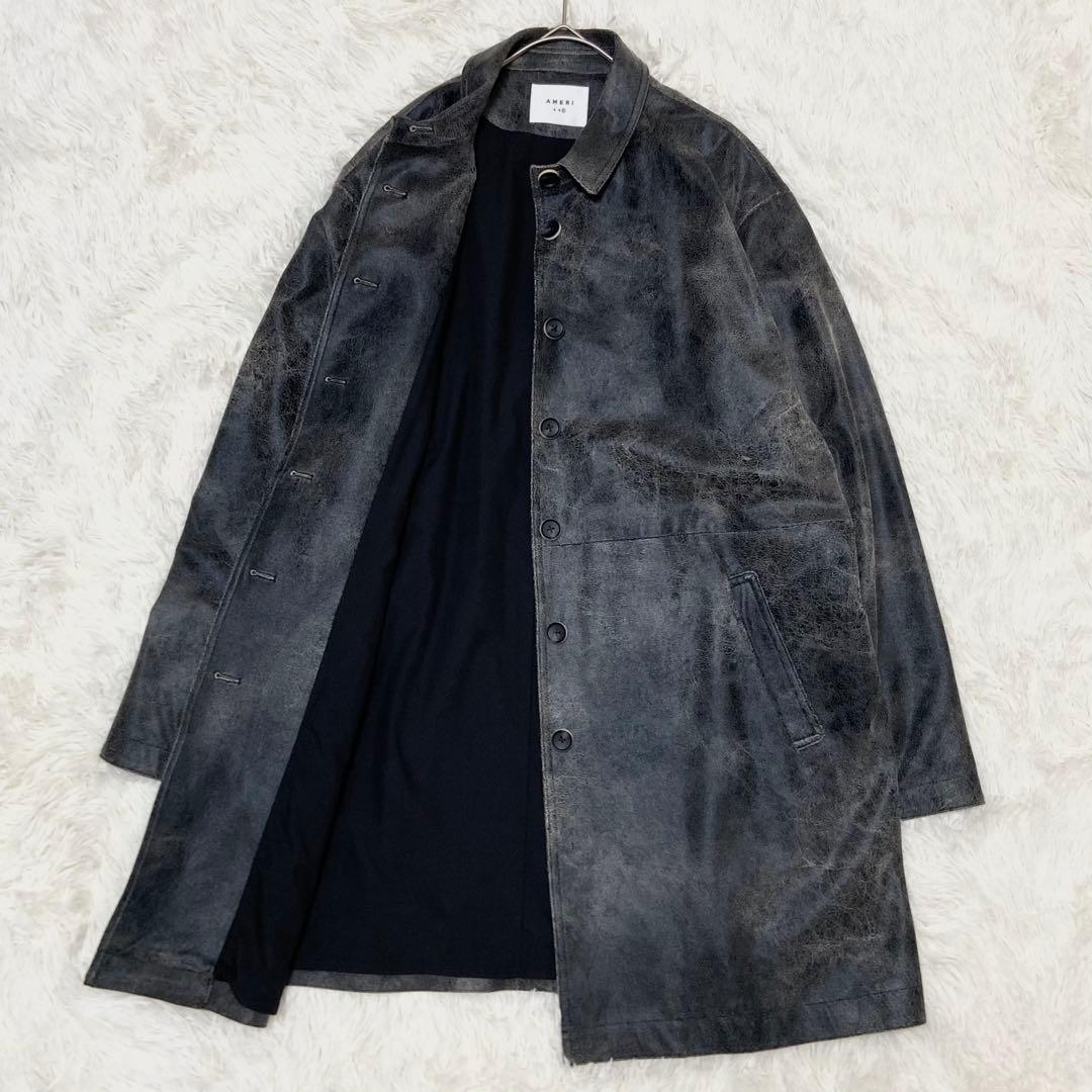 期間限定⚠️【極美品】AMERI CRUSHED LEATHER COAT 画像4