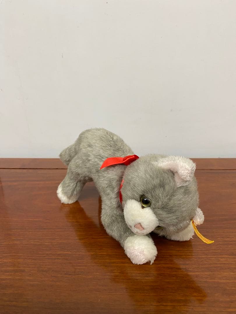 Steiff シュタイフ ぬいぐるみ 子ねこ グレー 希少 画像4