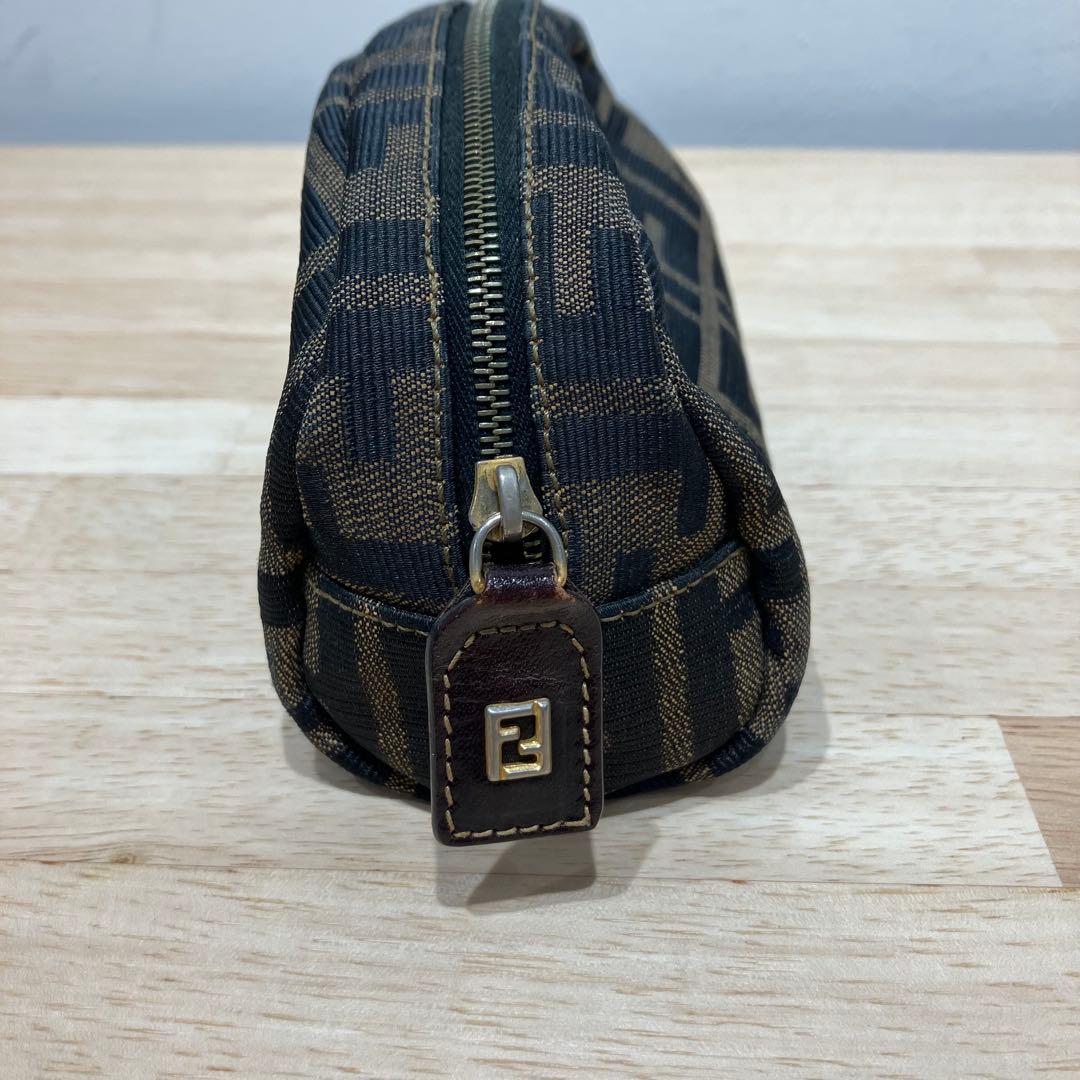 ＋FENDI ズッカ柄 ポーチ ブラウン系 フェンディ 化粧ポーチ ヴィンテージ 画像4