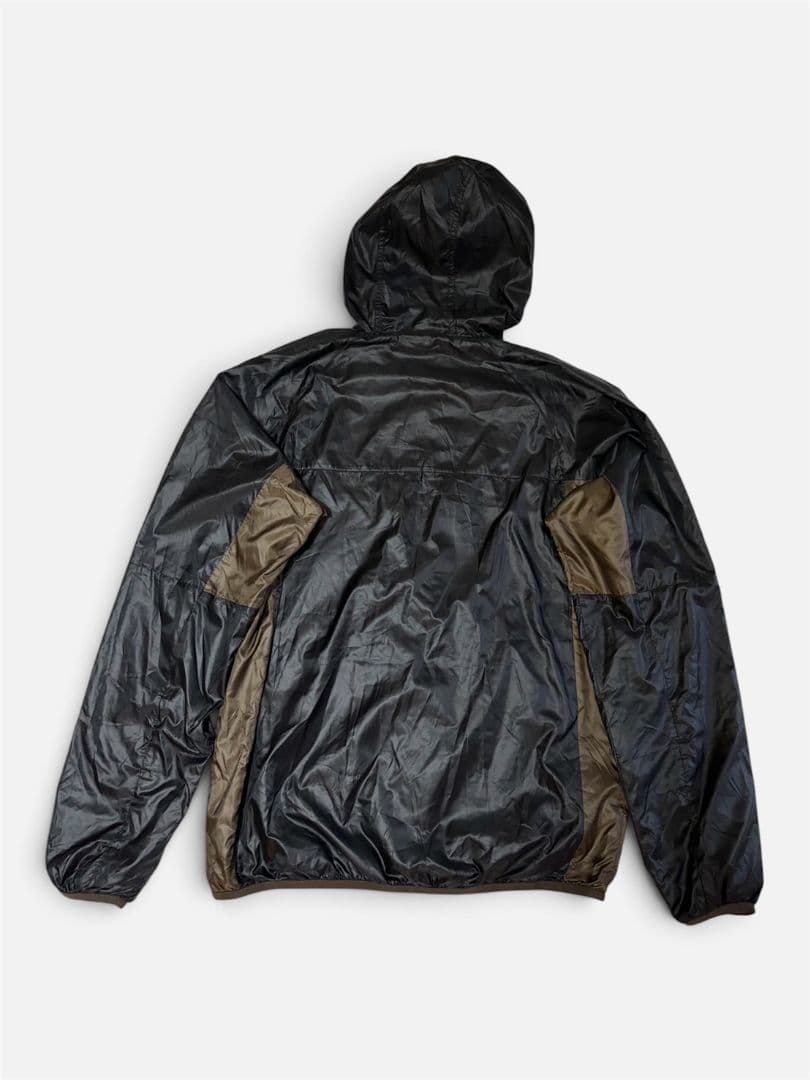NIKE ナイキ ナイロンジャケット ビッグロゴ 黒×茶 裏メッシュ S 画像2