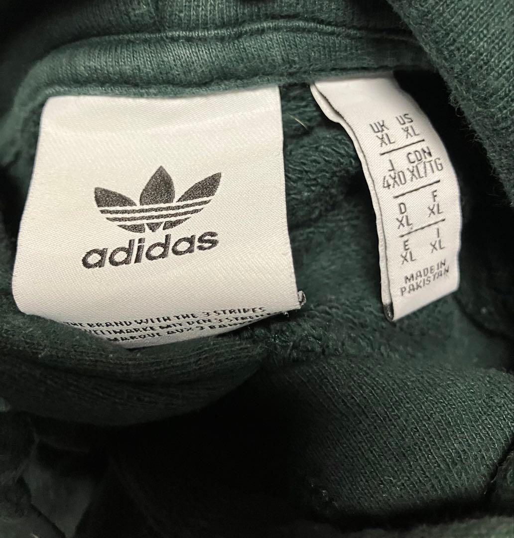 adidas トレフォイルロゴ パーカー ダークグリーン XL 画像3