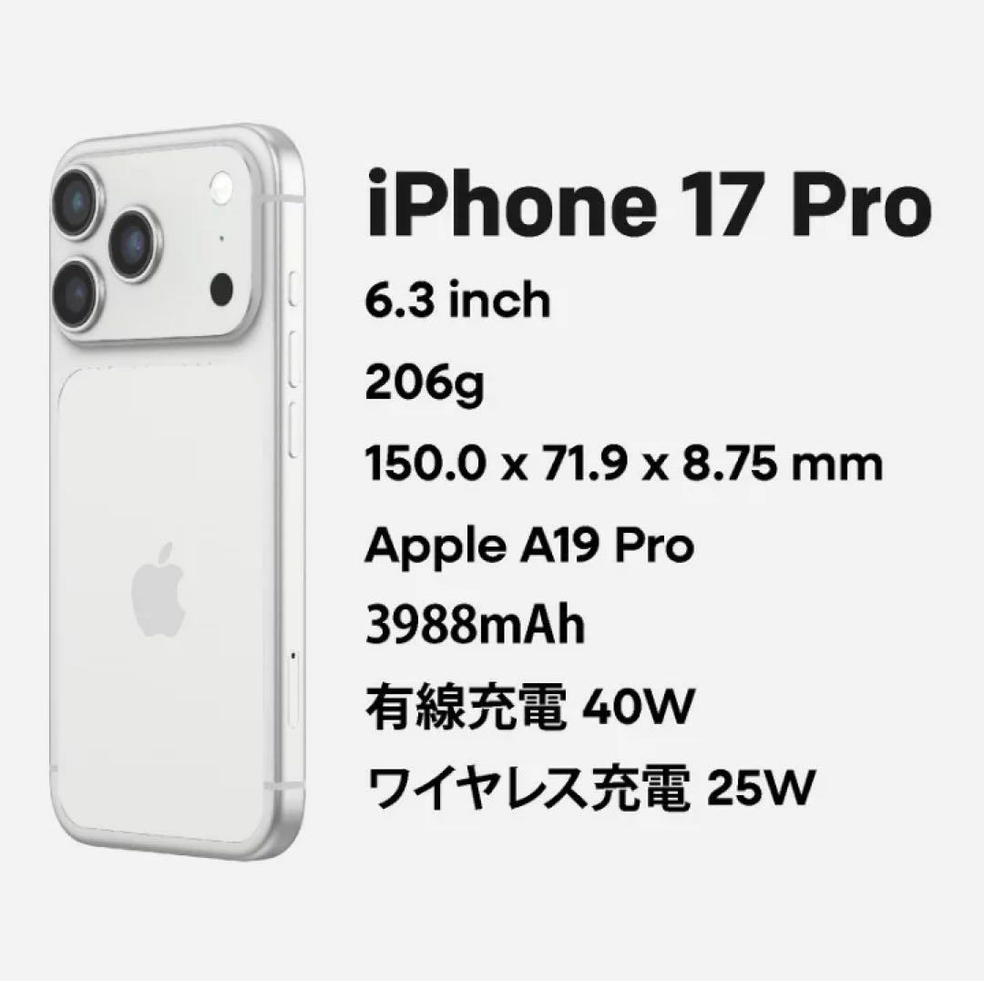 iPhone 17 Pro 《中国版》 1TB 本体 物理デュアルSIM 画像2