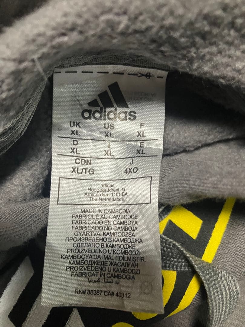 adidas CENTRE FOOTBALL パーカー グレー XL 画像3