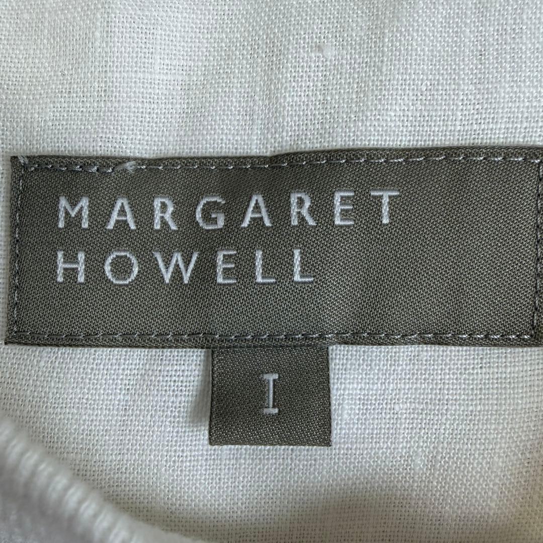 【美品】MARGARET HOWELL リネン100% 半袖シャツ 白 サイズ1 画像2