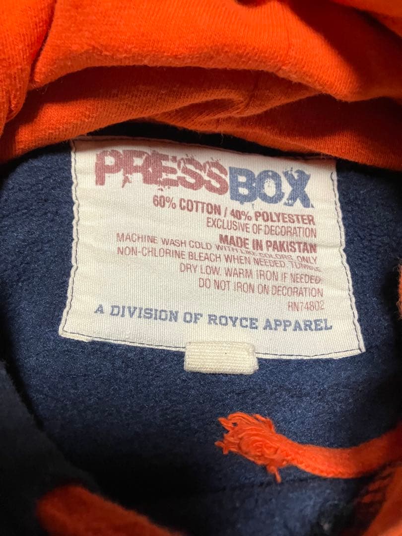 PRESSBOX AUBURN パーカー ネイビー オレンジ 画像3