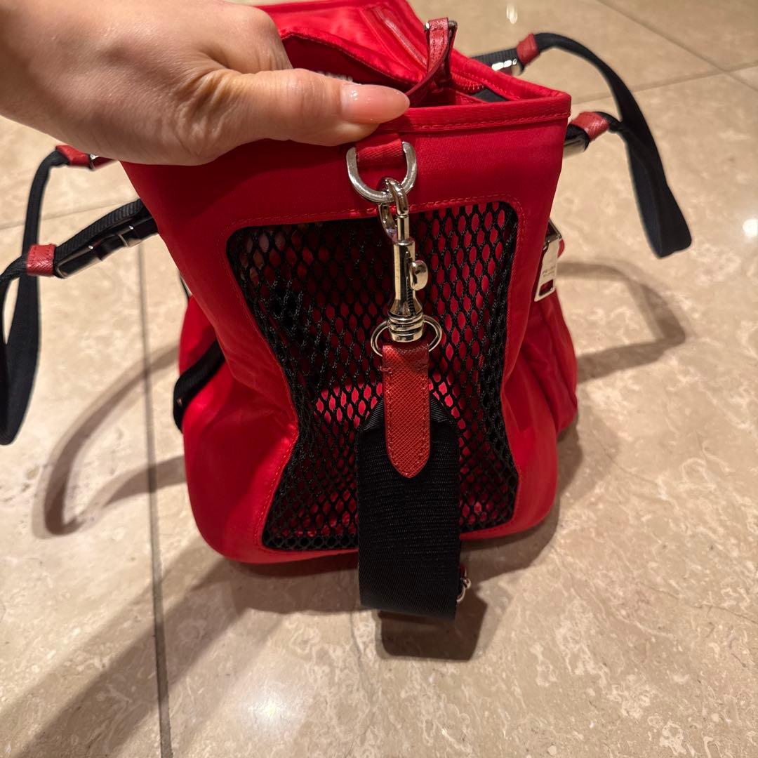 美品 PRADA プラダ ペットキャリー バッグ フードボール袋、入れ付き 画像2