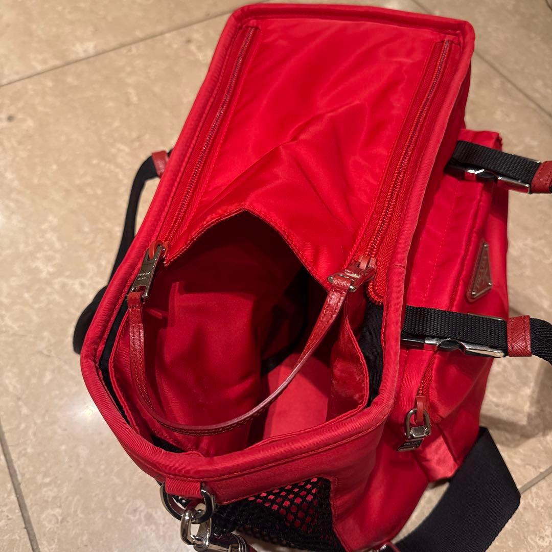 美品 PRADA プラダ ペットキャリー バッグ フードボール袋、入れ付き 画像4