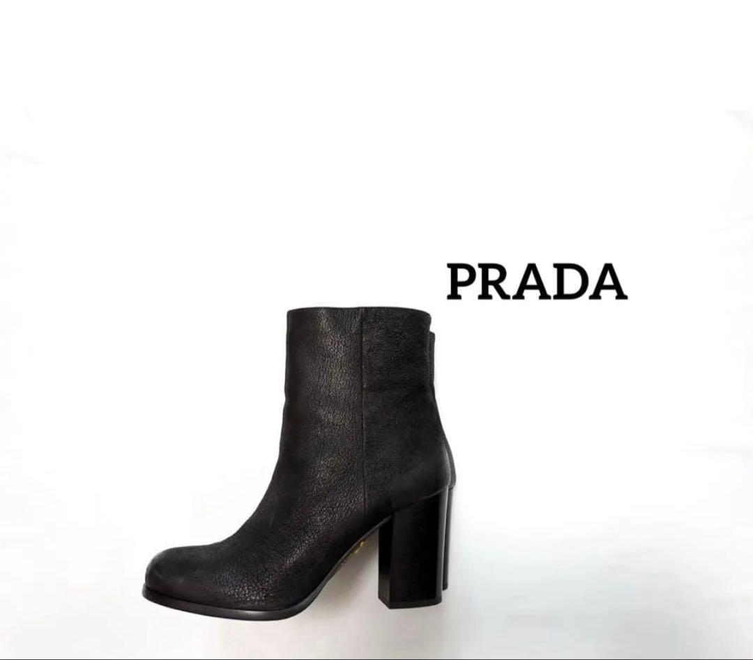 PRADA 24.5㎝ ショートブーツ ブラック 37/ 37ハーフ