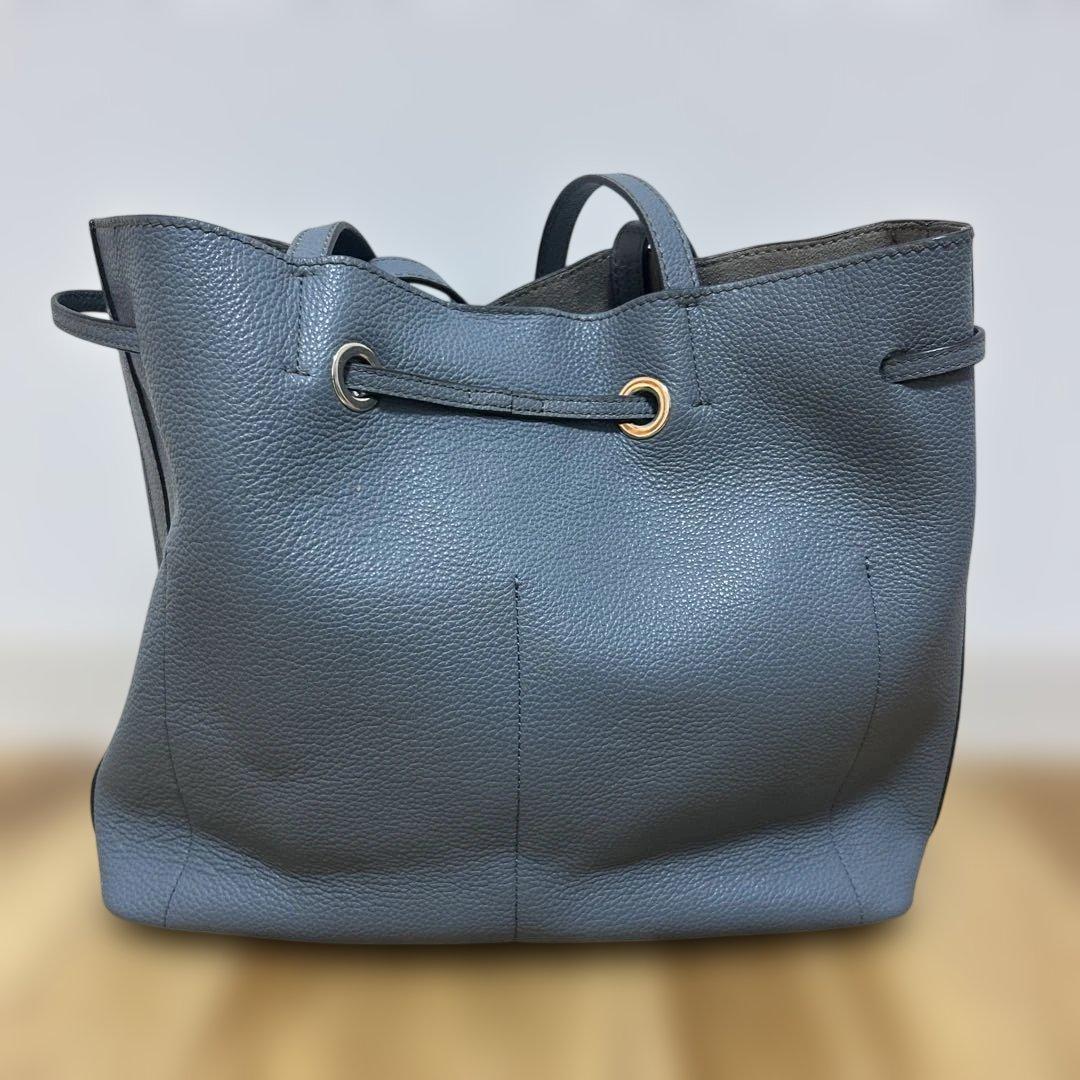 FURLA トートバッグ ブルー 巾着型 画像5