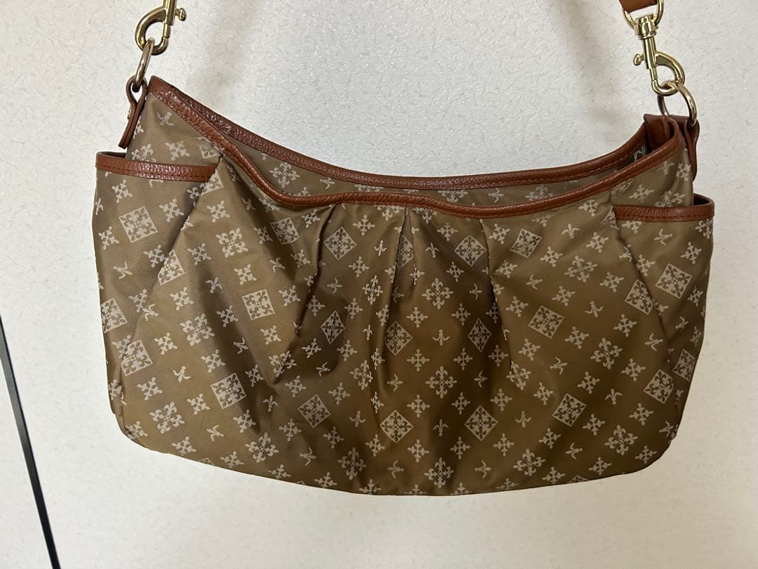 ＊美品＊russet ラシット ショルダーバッグ モノグラム柄 ナイロン レザー 画像5