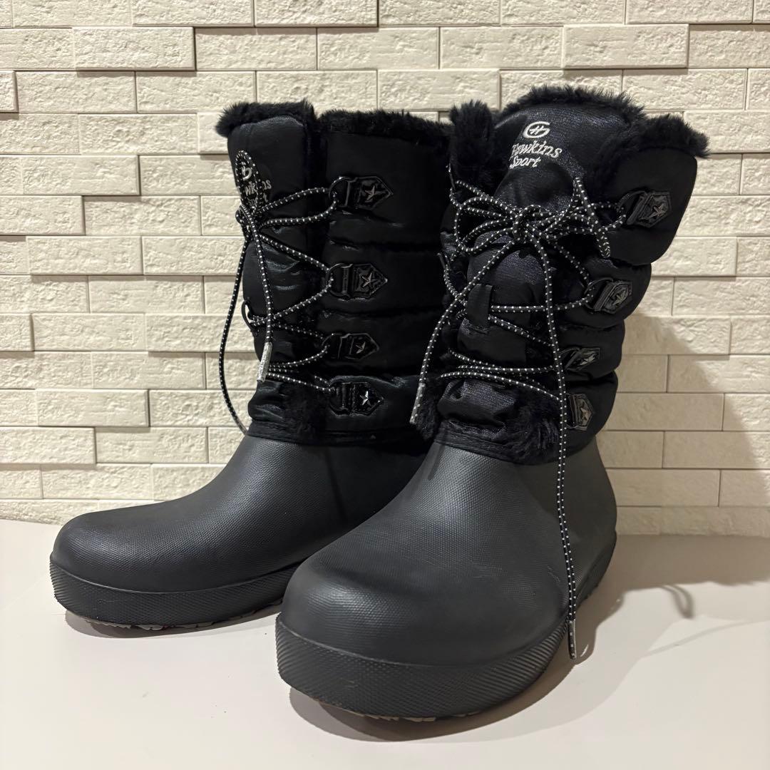 Hawkins ホーキンススポーツ ボア スノーブーツ 黒 22.5〜23cm