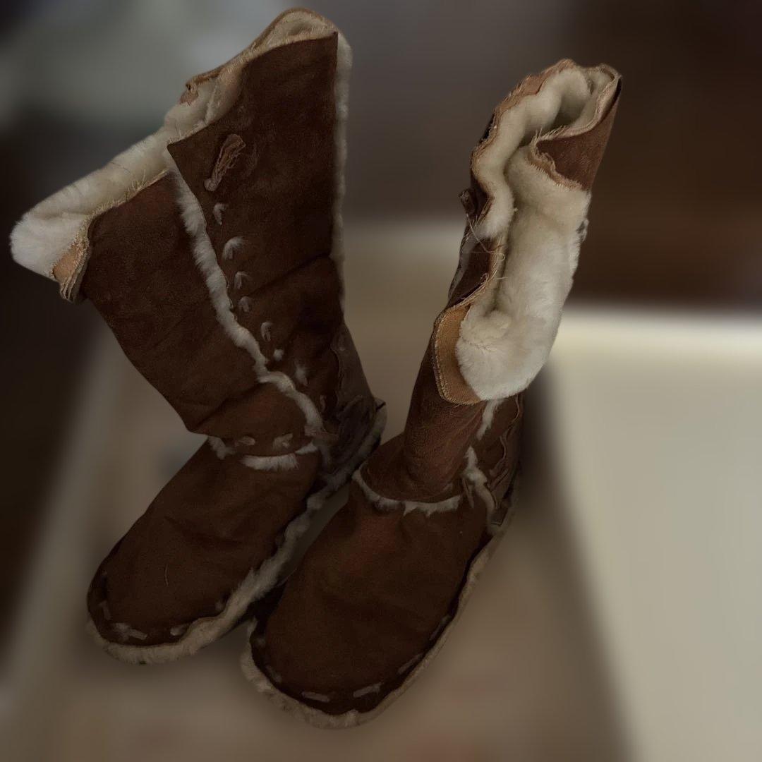 footprintブラウンスエードロングブーツ24cm