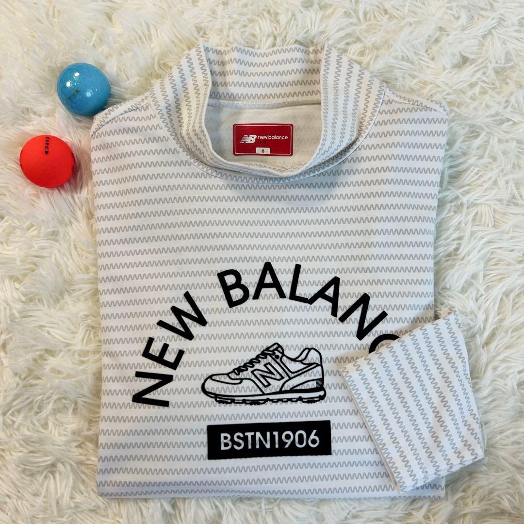 new balance Golf 長袖モックネックシャツ ジグザグボーダーXL 画像3