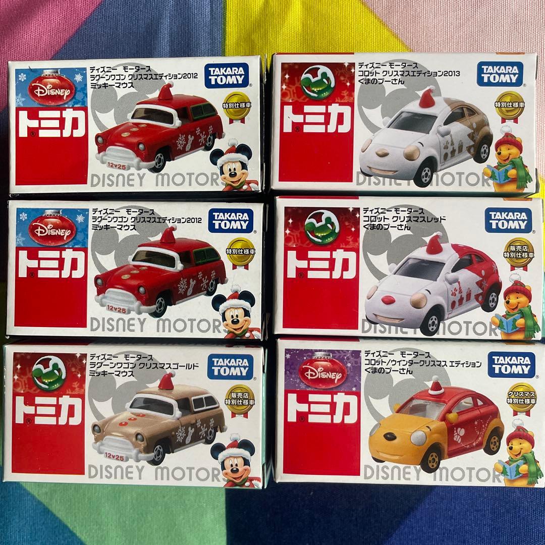 【6台】クリスマス ディズニーモータース 特別仕様車 ミッキー プーさん トミカ