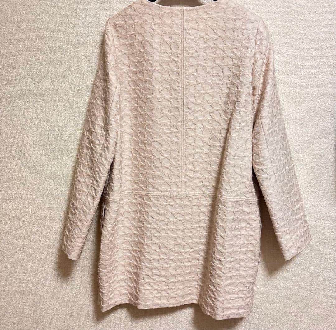 新品⭐︎Viaggio Blu 薄ピンクレースノーカラーコート サイズ1(S相当) 画像3