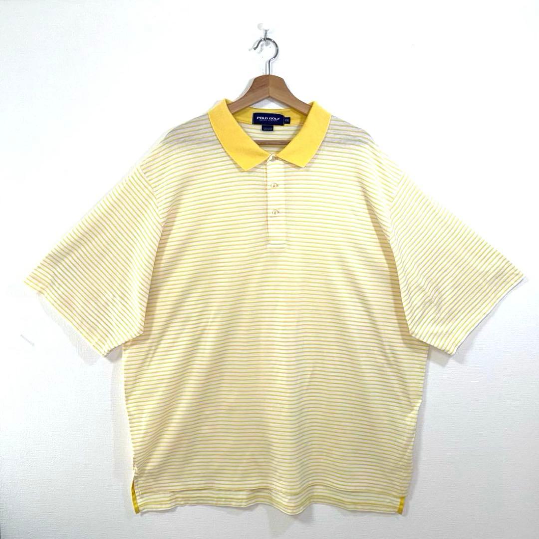 90svintage ラルフローレン ポロゴルフ ボーダー ポロシャツ XXL 画像2