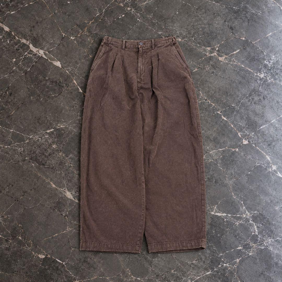 90s Vintage Brown Wide Slacks 極太