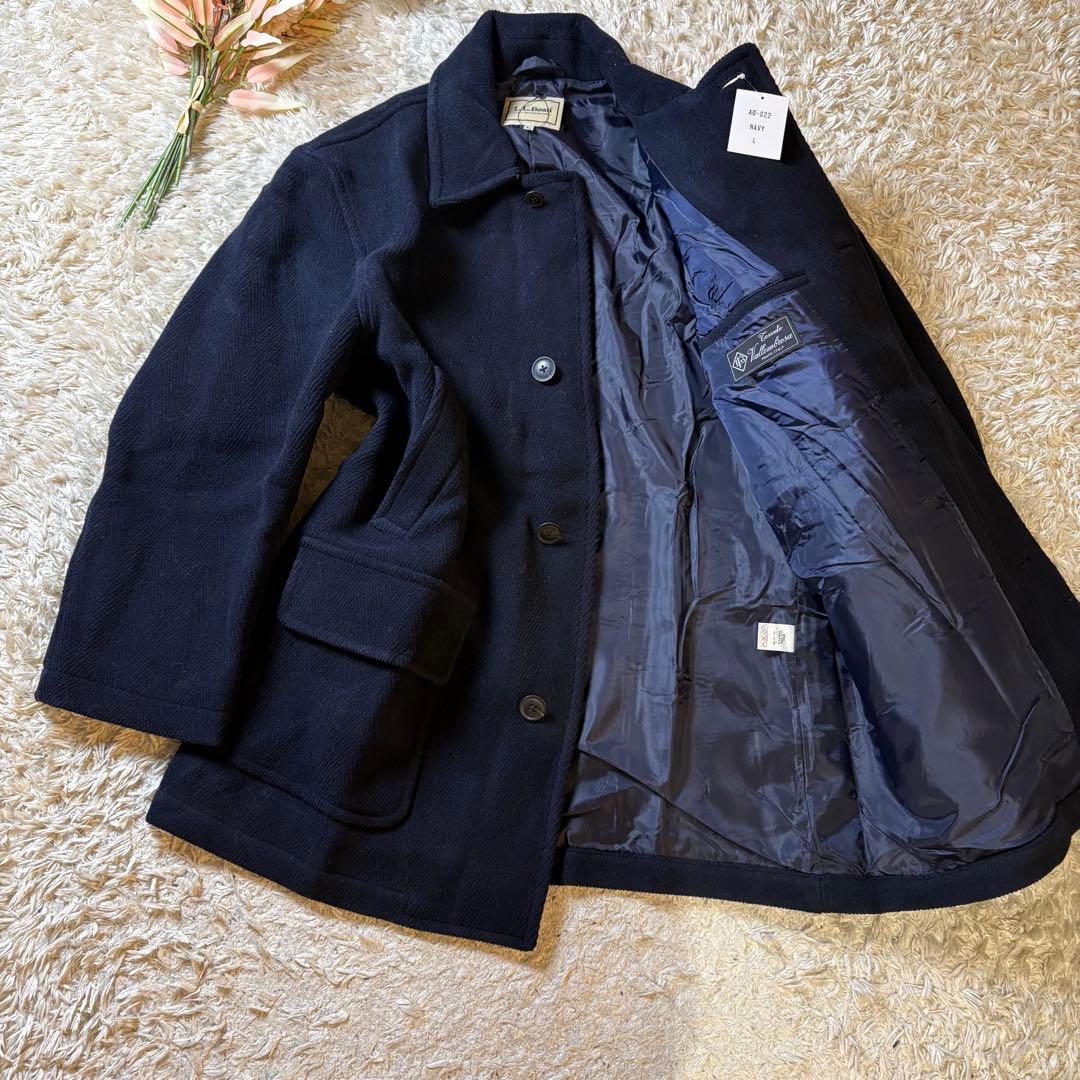 L.L.Bean バロムブローサ社製ウール ヘリンボーン メルトンコート M 画像2