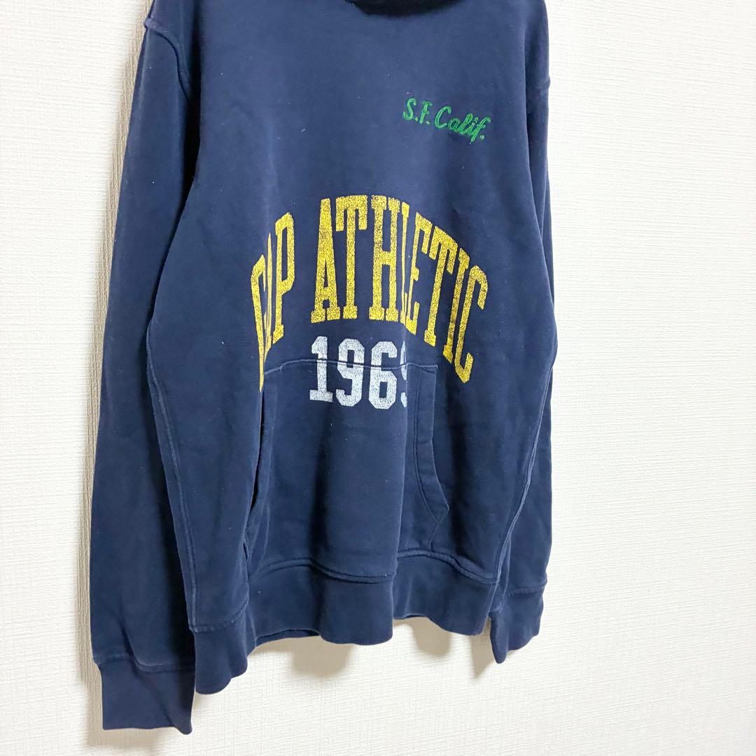 A1494 GAP オールドギャップ ロゴ パーカー ネイビー 裏起毛 XS 画像5