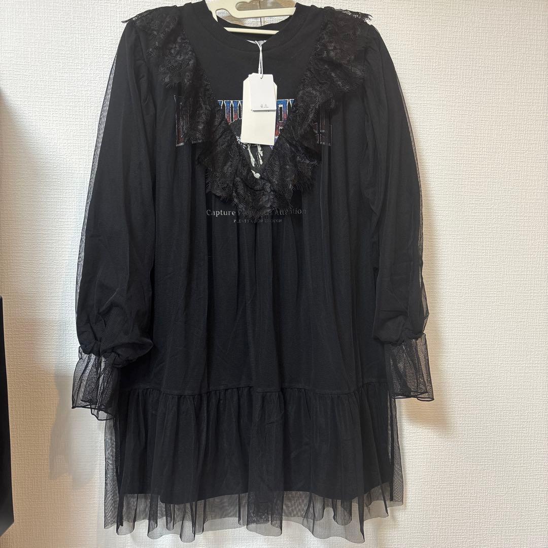 【✨新品未使用タグ付き】ドッキングチュールロックワンピース