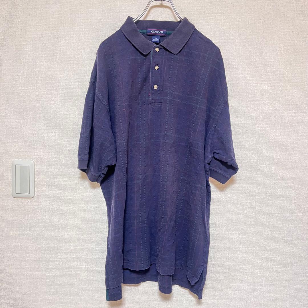 GANT ポロシャツ XXL 大きい ダークネイビー 古着