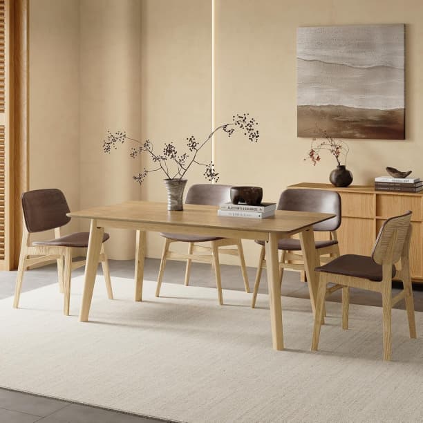 ダイニングテーブル 4人用 120×80cm ナチュラルウッド 簡単組立 画像2