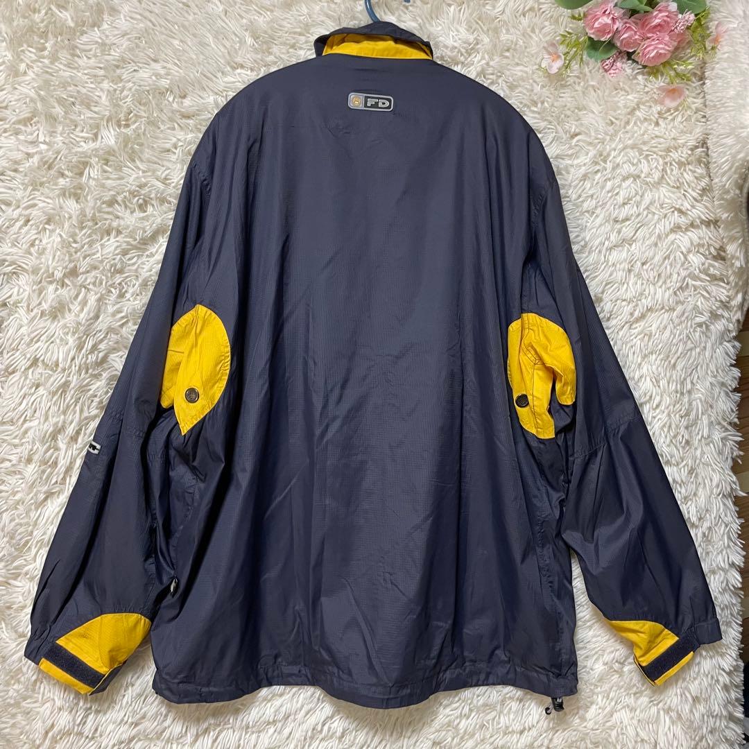 90s FIRST DOWN ナイロンジャケット Y2K ネイビーグレー古着 画像2
