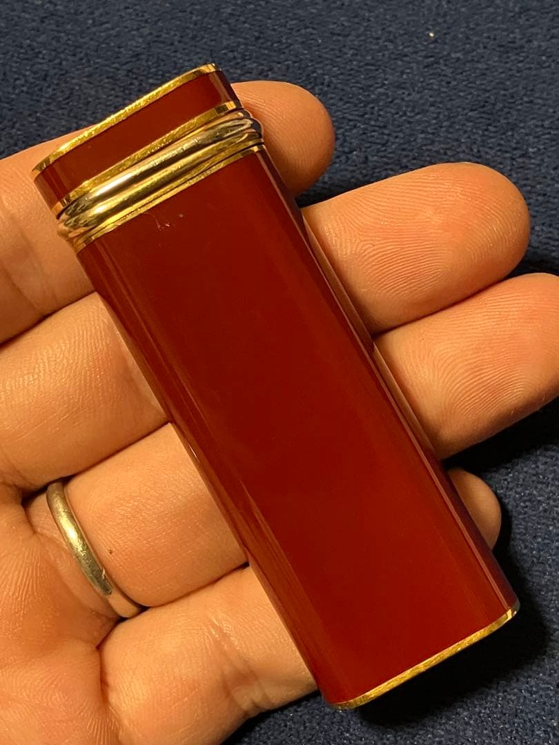 美品 Cartier ガスライター ボルドー ゴールド トリニティ 40 画像3