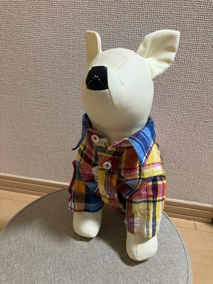 犬服 チェック柄 ボウリング シャツ トップス サイズ2くらい 限定品 画像2