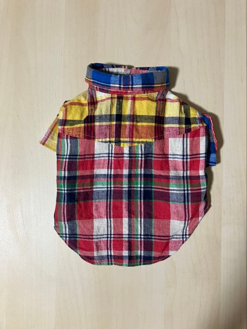 犬服 チェック柄 ボウリング シャツ トップス サイズ2くらい 限定品 画像4