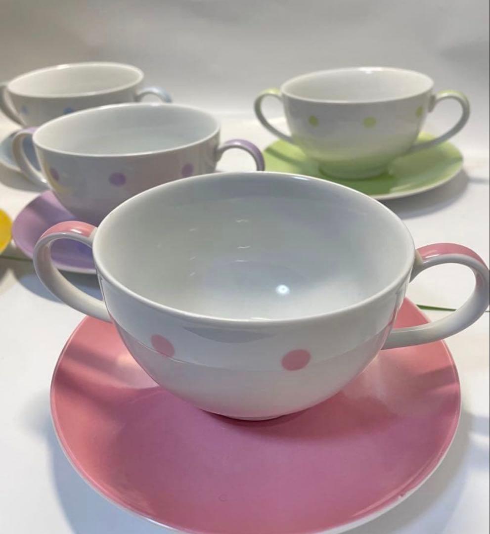水玉模様 ドット柄 食器セット スープ皿 ボウル皿 プレート 大中小全35点 画像2
