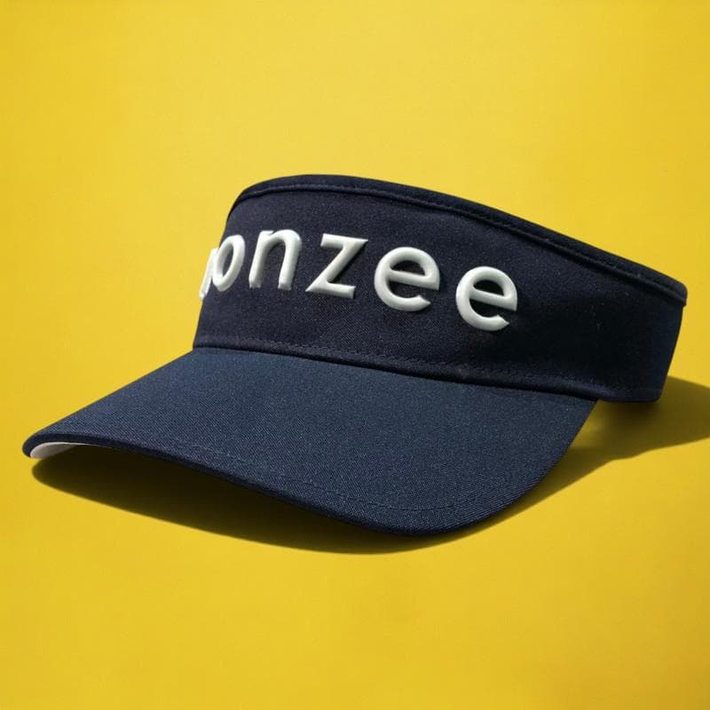 monzee モンジー サンバイザー ネイビー 刺繍 ロゴ ゴルフウェア