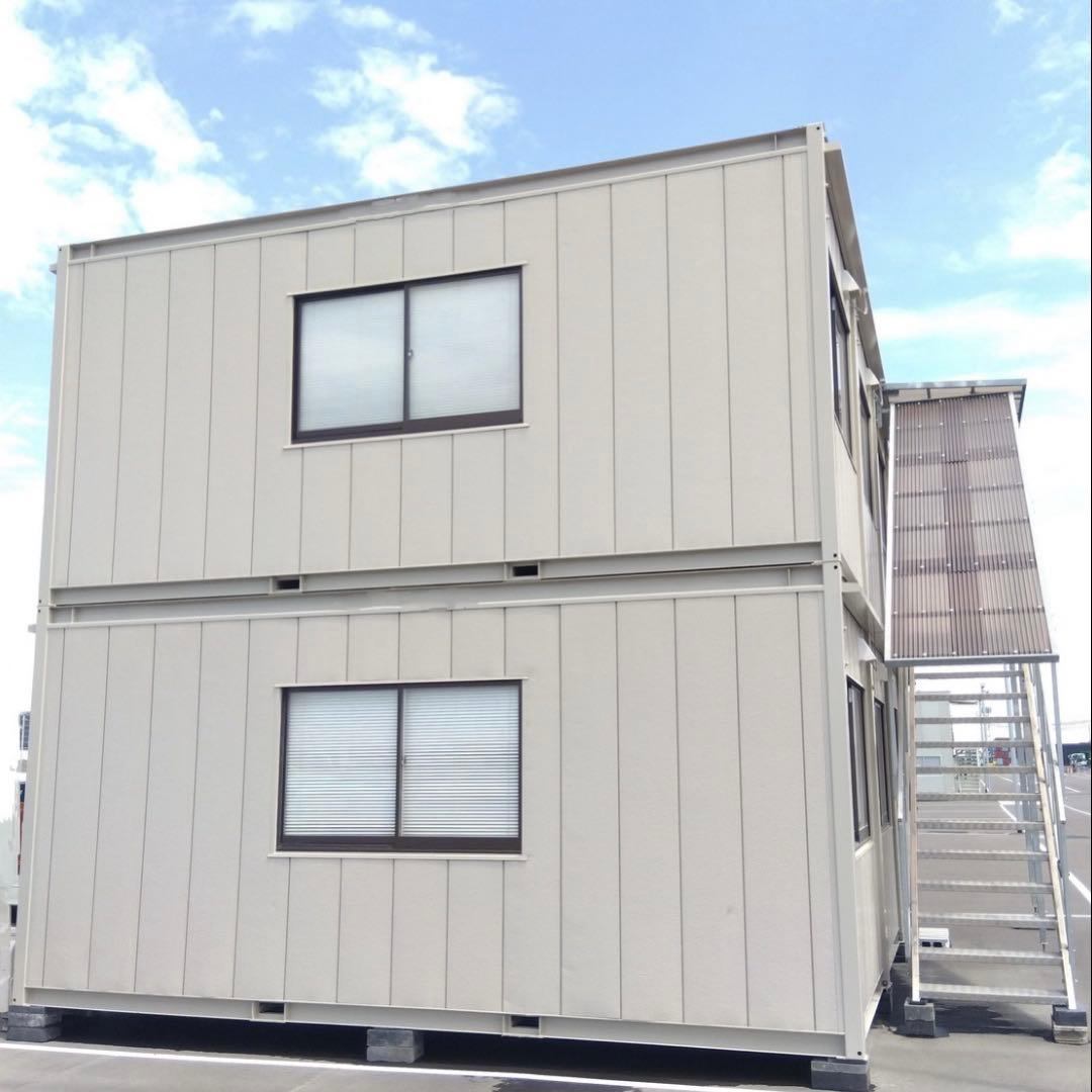 ユニットハウス3連棟 2階建て アルミ外階段付き コンテナ事務所 店舗 中古美品 画像2