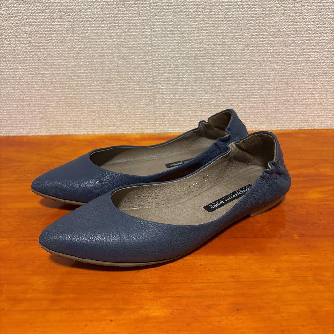 ラボキゴシワークス works レディース フラットシューズ 紺 22cm