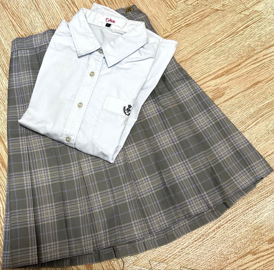 【ピンクラテ】ブラウス【レピピ】チェックプリーツスカート フォーマル卒服160
