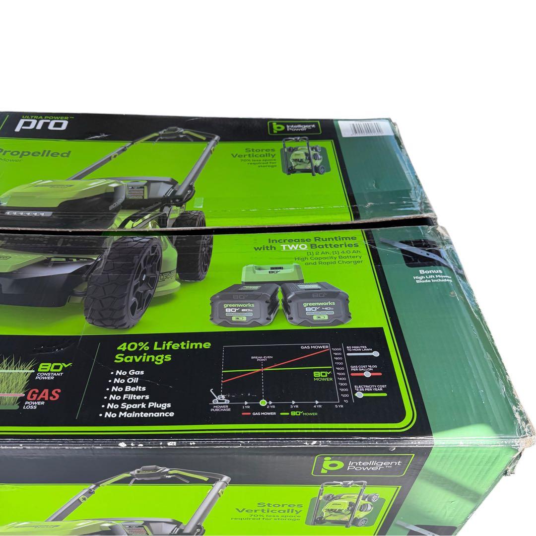 未使用 展示 Greenworks PRO 80V 自走式芝刈機 バッテリー2個 画像4