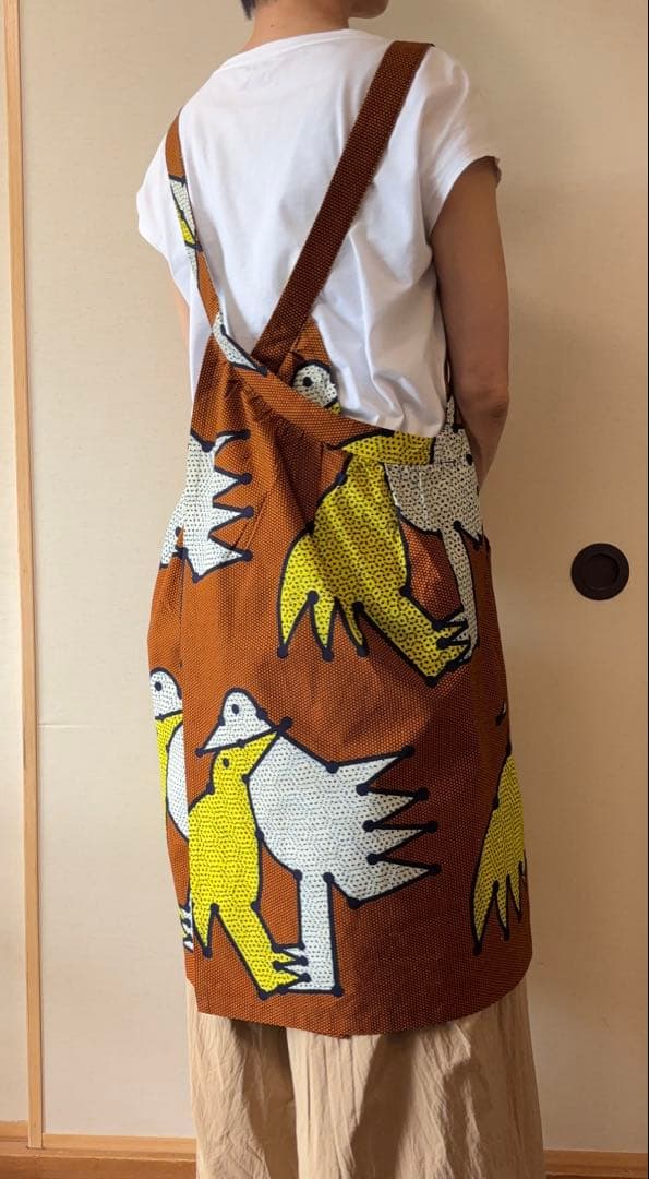 ピコ様専用 215★アフリカ布★バッククロスギャザーエプロン★ 画像2