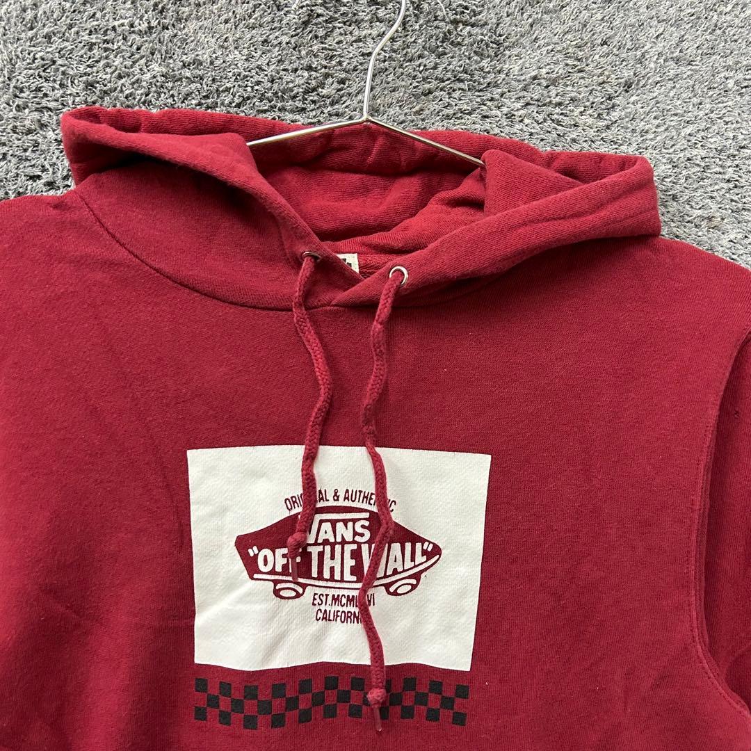 【F69】 VANS パーカー サイズS レッド 赤 画像4