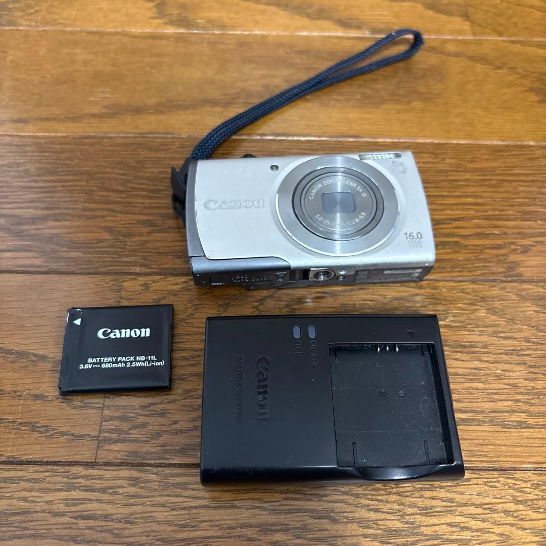 Canon コンパクトデジタルカメラ 16.0 中古 平成レトロ 白 シルバー