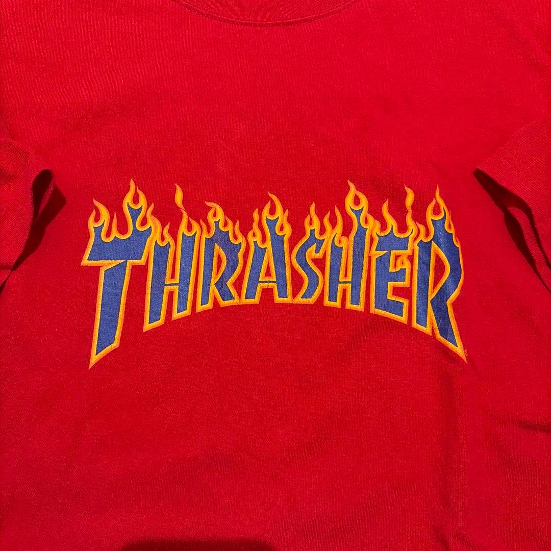90s~00s XL THRASHER ANVILフレイム Tシャツ レッド 画像3