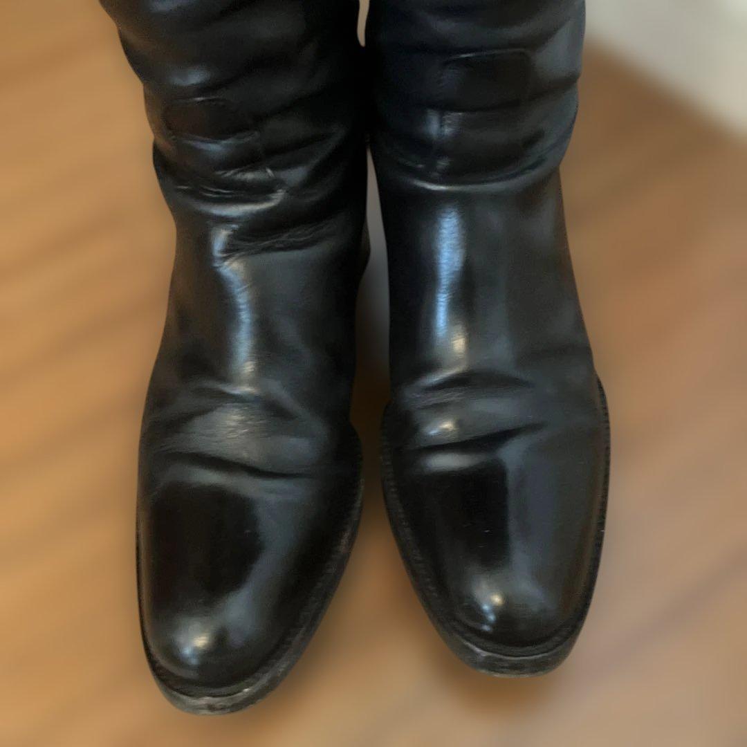 サルトル ロングブーツ 黒 ジッパー バックル付き 画像3